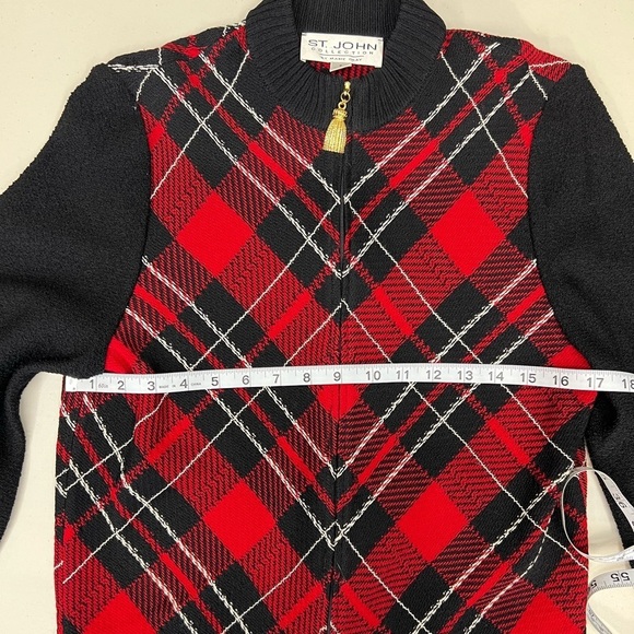 St. John Red and Black Plaid Dress - Picture 3 of 11